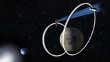 Depiction of a possible cislunar orbit, where the Air Force Research Laboratory's Oracle spacecraft collects observations of resident space objects near the moon and potentially beyond, image by U.S. Air Force