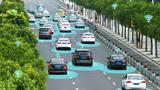 Smart car (HUD) and Autonomous self-driving mode vehicle on metro city road with graphic sensor signal, photo by zapp2photo/Adobe Stock