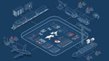 3D isometric Global logistics network concept with Transportation operation service, Supply Chain Management, image by sarawut burarak/Getty Images