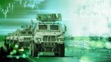 A column of Mine-Resistant, Ambush-Protected (MRAP) vehicles, photo adapted from Tad Browning/U.S. Army and MadamLead/Getty Images
