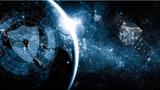 Satellites and a symbol indicating cybersecurity are shown in space, photo by RAND/Adobe
