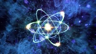 A colorful atomic particle, illustration by EzumeImages/Getty Images
