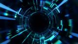 Holographic digital tunnel on a black background, image by sankai/Getty Images